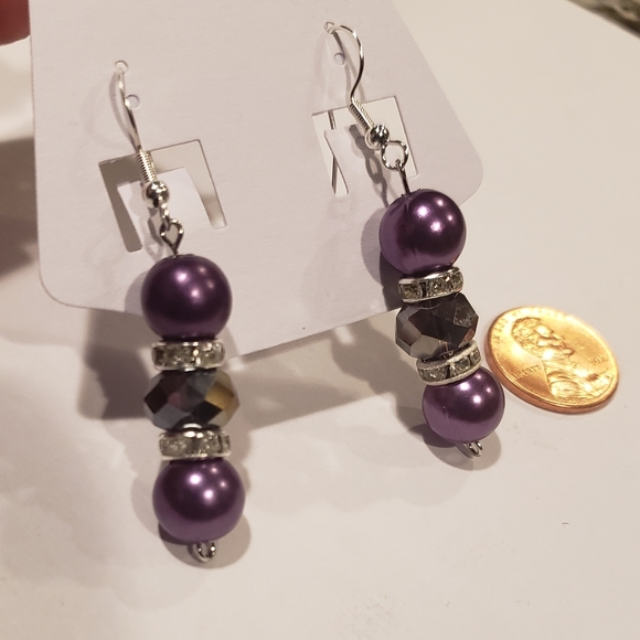 Purple pearls with crystals - Picture 3 of 4